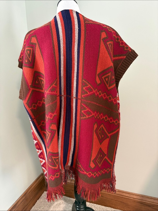Cotton Emporium Sweaters - 🤎🤠♥️ Western Brown Cardigan with Aztec Print and Fringe